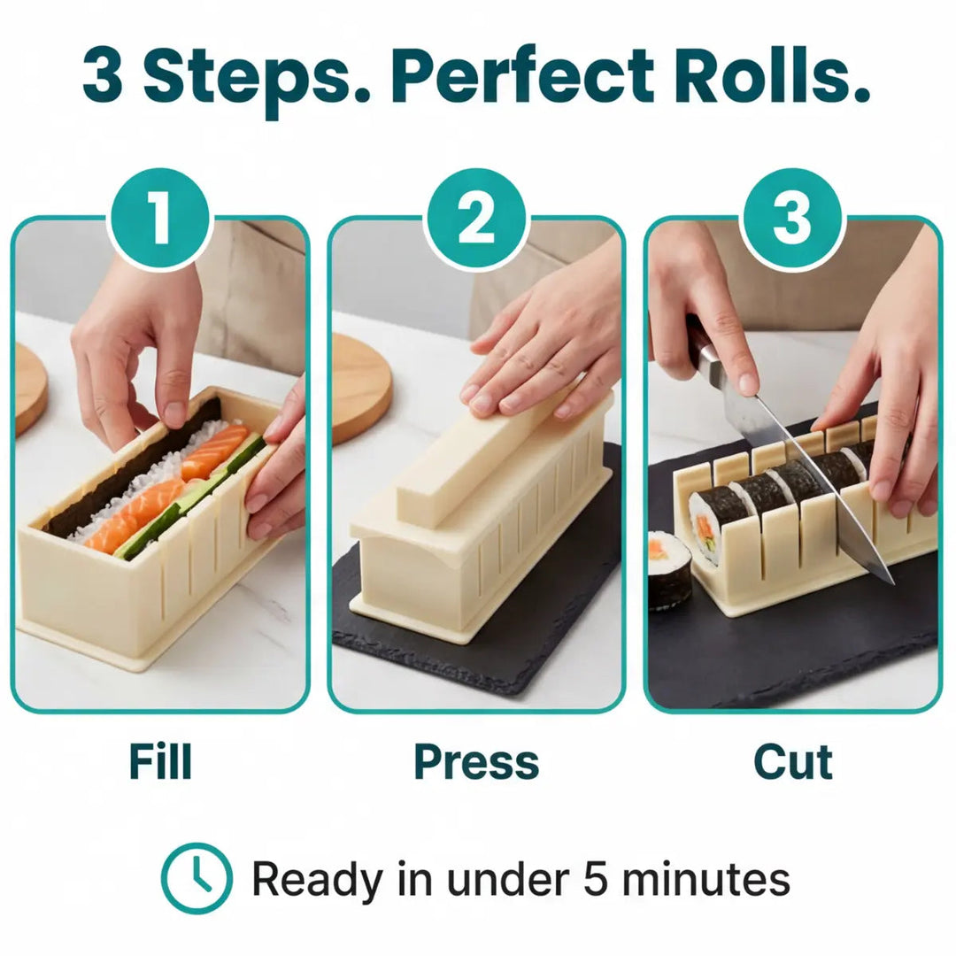 Sushi Mold Set | Press Blocks For Even Rolls And Nigiri
