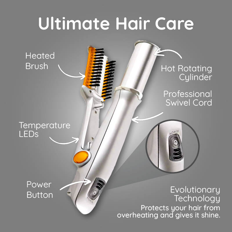 2-in-1 Rotating Hair Brush | Straightens, Curls and Styles in One Pass | Rapid Heat-Up Reduces Frizz and Boosts Shine 10