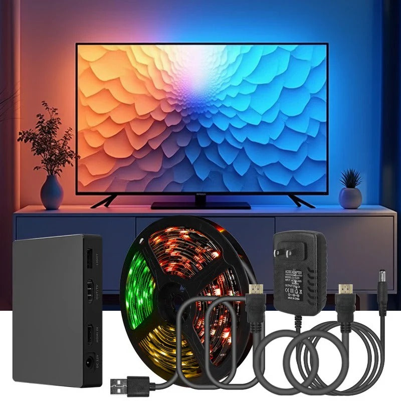 TV Backlight LED Strip with Real-Time HDMI Sync | 4K HDR Scene Sync | Wireless App and Smart Speaker Voice Control