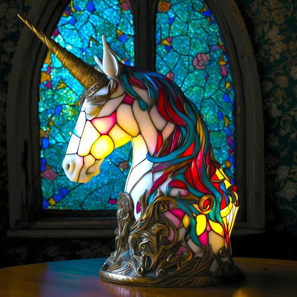 Table Animal Lamp | Faceted Wolf Head, Warm Inner Glow