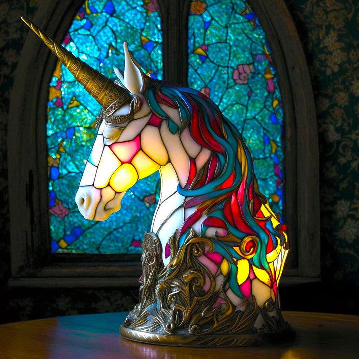 Table Animal Lamp | Faceted Wolf Head, Warm Inner Glow