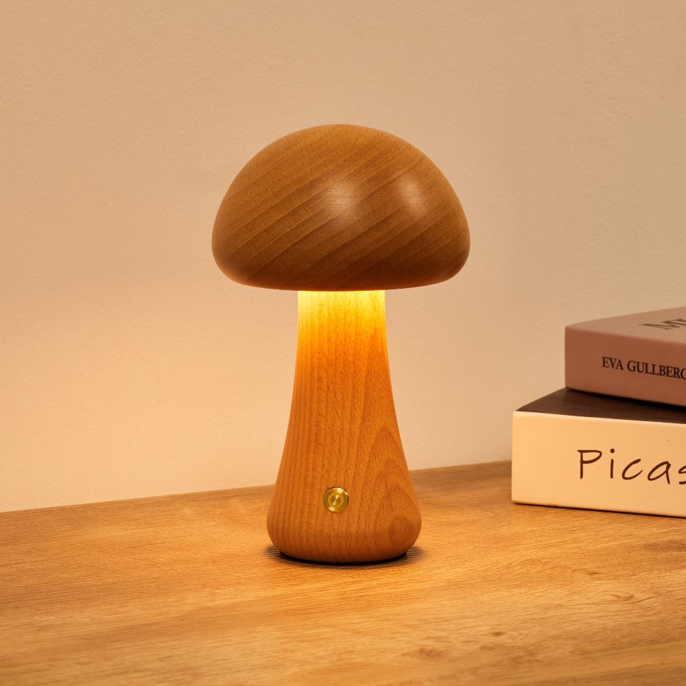 Table Lamp Rechargeable LED Wood Metal 3000K Cordless 4