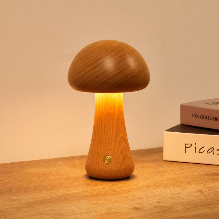 Table Lamp Rechargeable LED Wood Metal 3000K Cordless 4