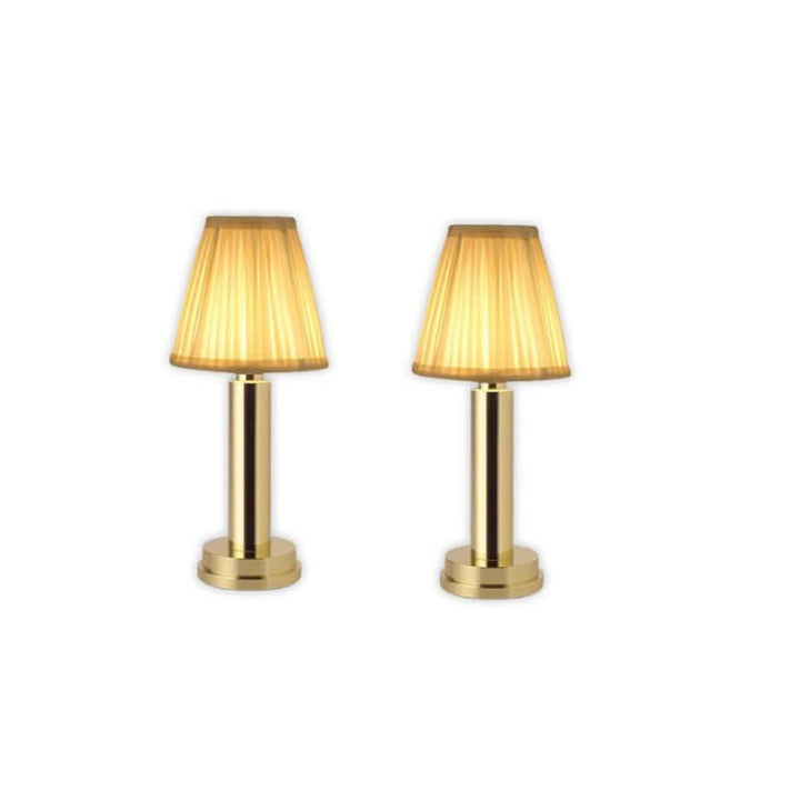Table Lamp USB Rechargeable 3W Aluminum Fabric Shade Cordless 0