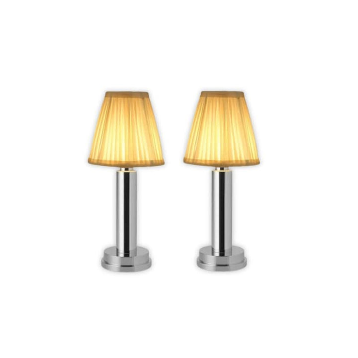 Table Lamp USB Rechargeable 3W Aluminum Fabric Shade Cordless 8