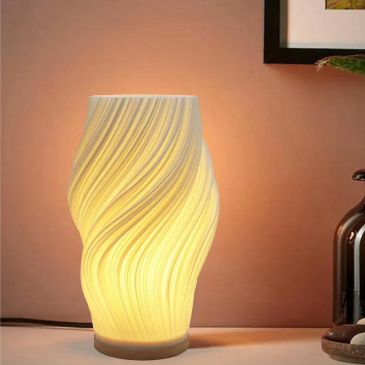 Table lamp with wave design and LED light 0