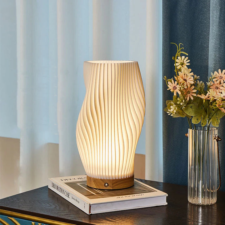 Table lamp with wave design and LED light 1