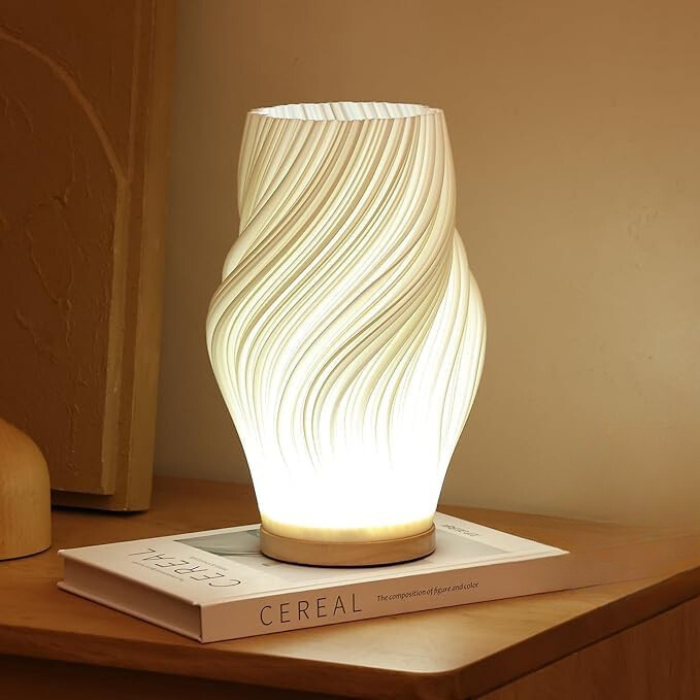 Table lamp with wave design and LED light 3
