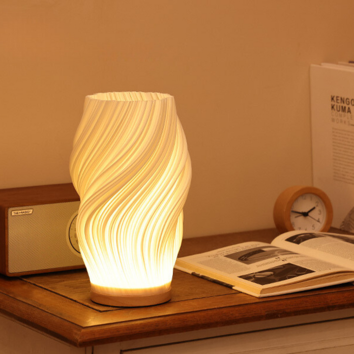 Table lamp with wave design and LED light 4