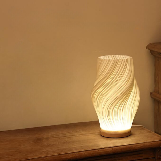 Table lamp with wave design and LED light 5