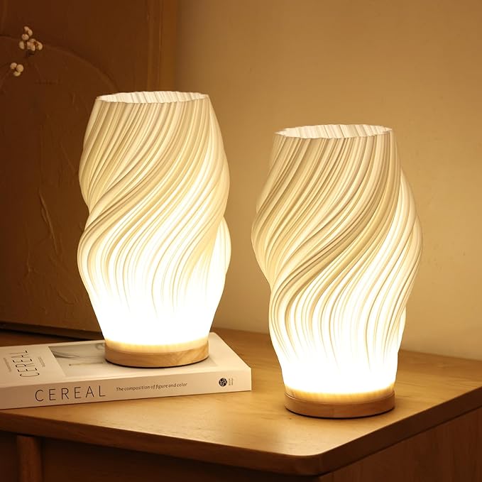 Table lamp with wave design and LED light 6