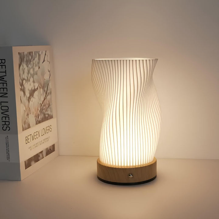 Table lamp with wave design and LED light 7