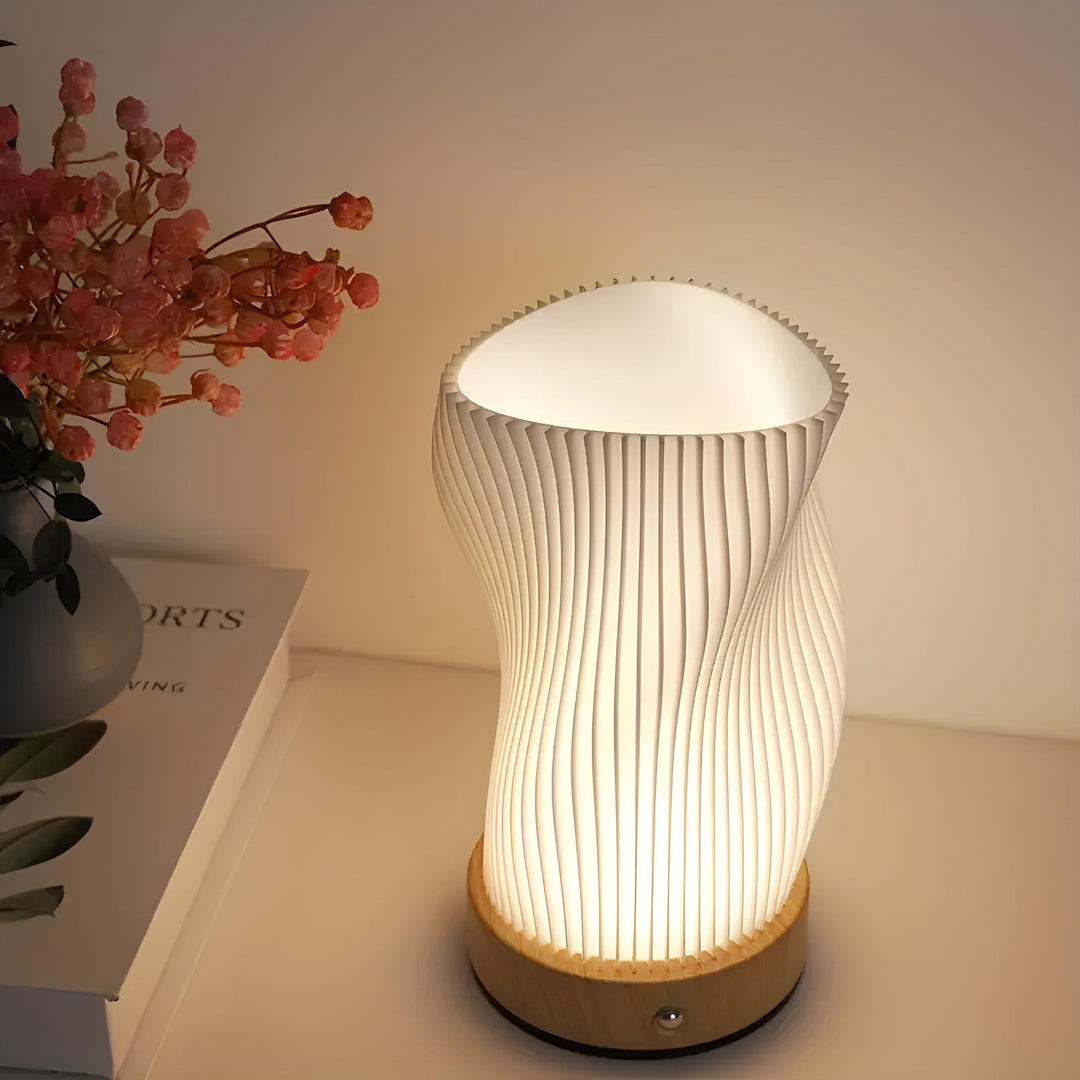 Table lamp with wave design and LED light 8