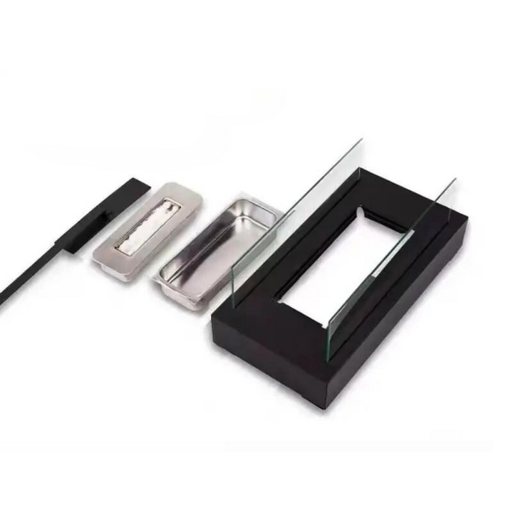 Tabletop Bioethanol Fire Pit | Real Flame | Smokeless | Indoor &amp; Outdoor | Stainless Steel &amp; Glass