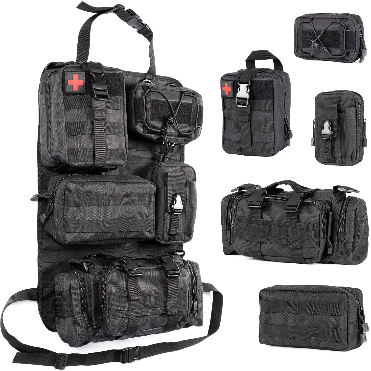Tactical Vehicle Seat Back Organizer | 5 Detachable Molle Pouches for Efficient Storage 0