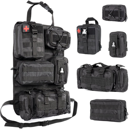 Tactical Vehicle Seat Back Organizer | 5 Detachable Molle Pouches for Efficient Storage 0