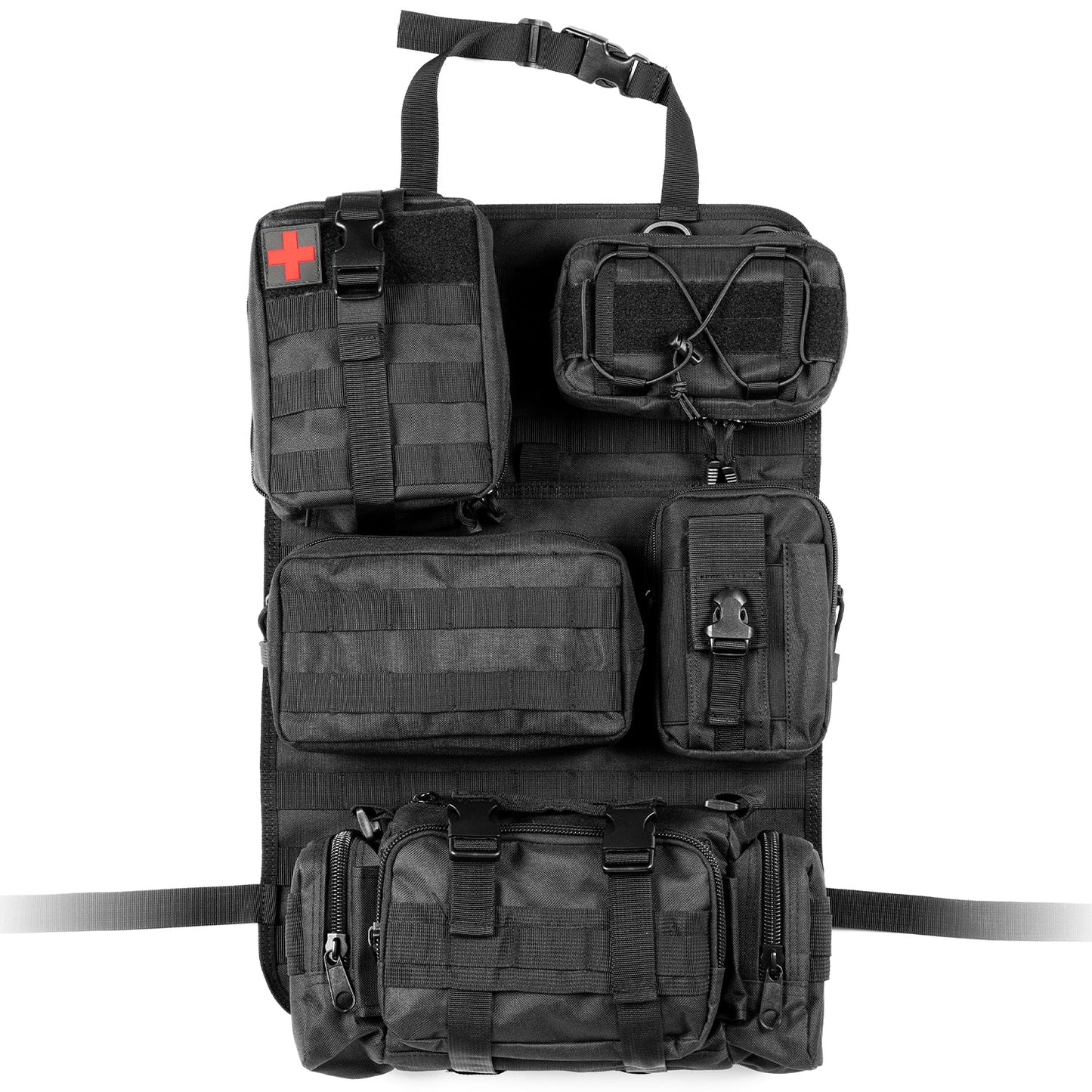 Tactical Vehicle Seat Back Organizer | 5 Detachable Molle Pouches for Efficient Storage 1