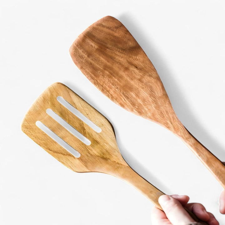 Teak Kitchen Utensil Set – 9 Pieces with Holder &amp; Spoon Rest 1