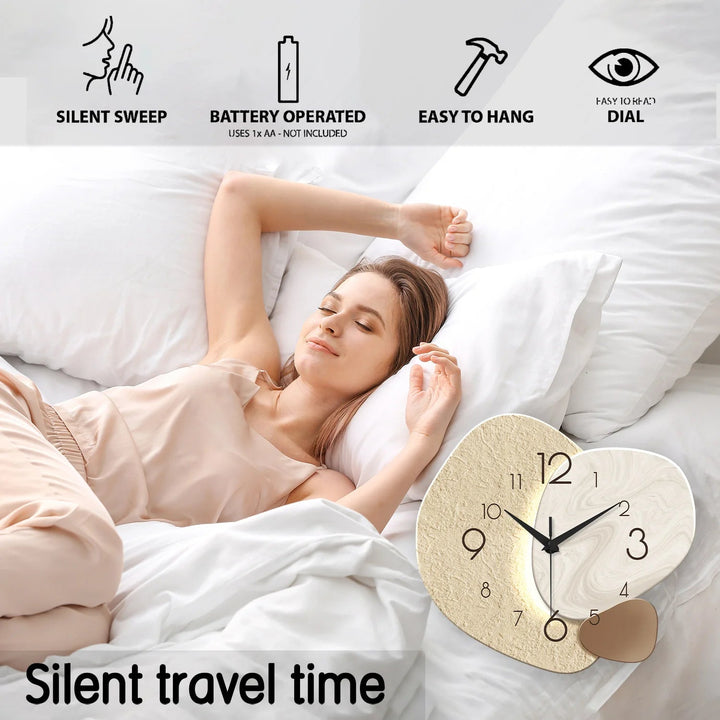 TempoStone | Modern Simple Wall Clock | Silent Quartz Design 3