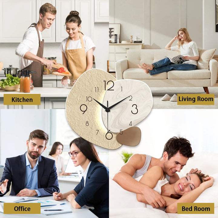 TempoStone | Modern Simple Wall Clock | Silent Quartz Design 4
