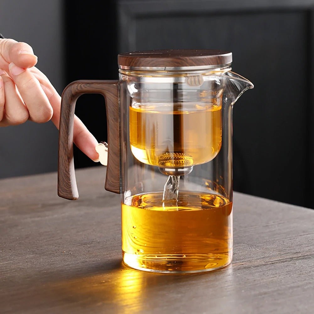 Thermal Glass Tea Brewer | One-Touch Glass Teapot with Infuser