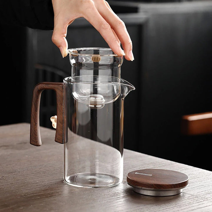 Thermal Glass Tea Brewer | One-Touch Glass Teapot with Infuser