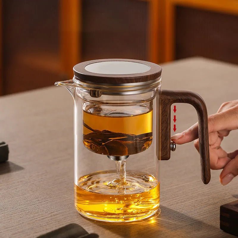 Thermal Glass Tea Brewer | One-Touch Glass Teapot with Infuser