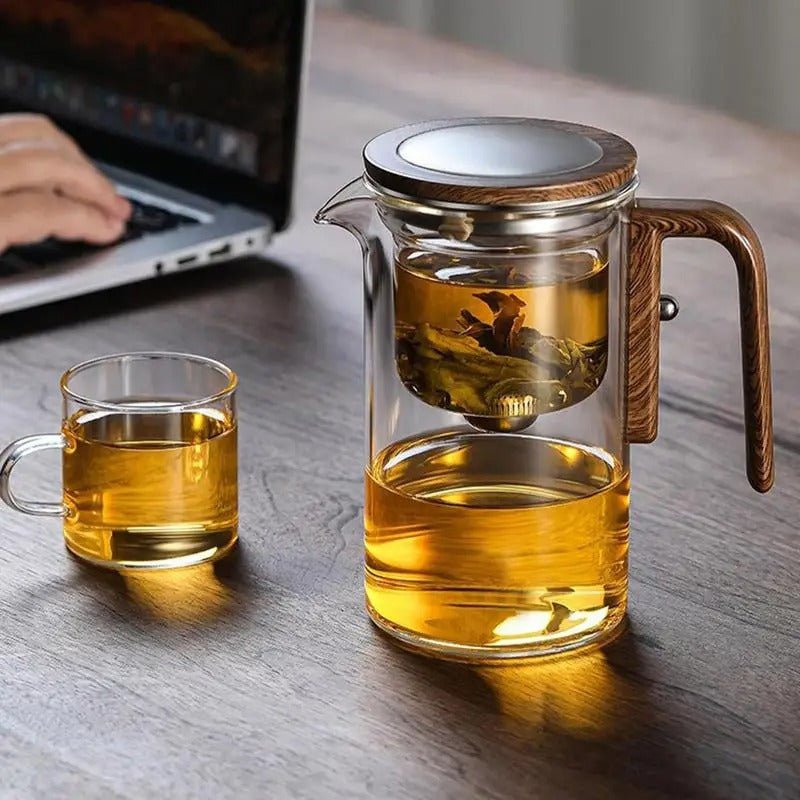 Thermal Glass Tea Brewer | One-Touch Glass Teapot with Infuser