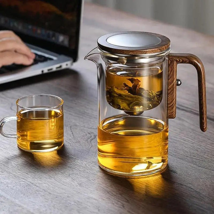 Thermal Glass Tea Brewer | One-Touch Glass Teapot with Infuser