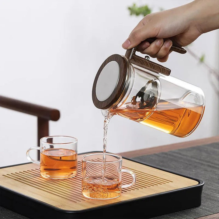 Thermal Glass Tea Brewer | One-Touch Glass Teapot with Infuser