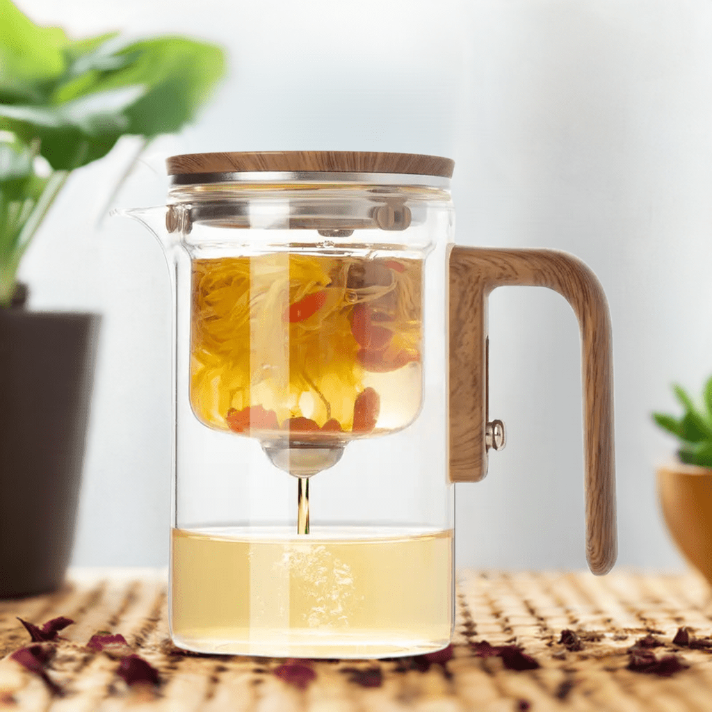 Thermal Glass Tea Brewer | One-Touch Glass Teapot with Infuser