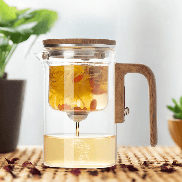 Thermal Glass Tea Brewer | One-Touch Glass Teapot with Infuser