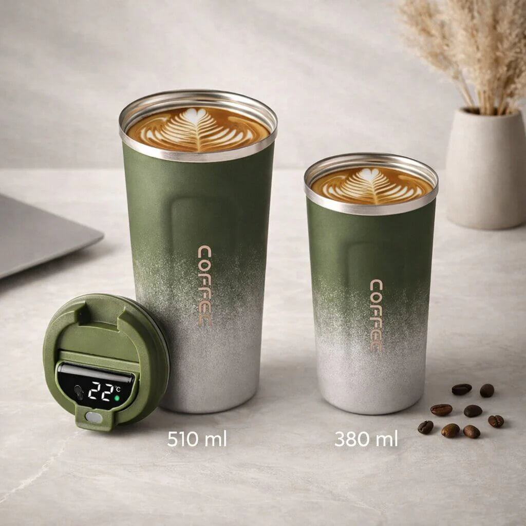 Thermal Mug with Digital Temperature Display | Leak-Proof Stainless Steel Travel Cup