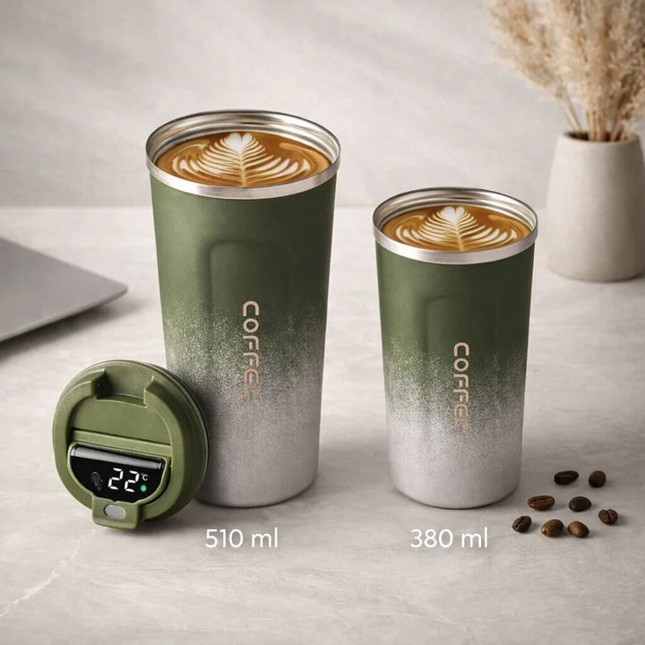 Thermal Mug with Digital Temperature Display | Leak-Proof Stainless Steel Travel Cup