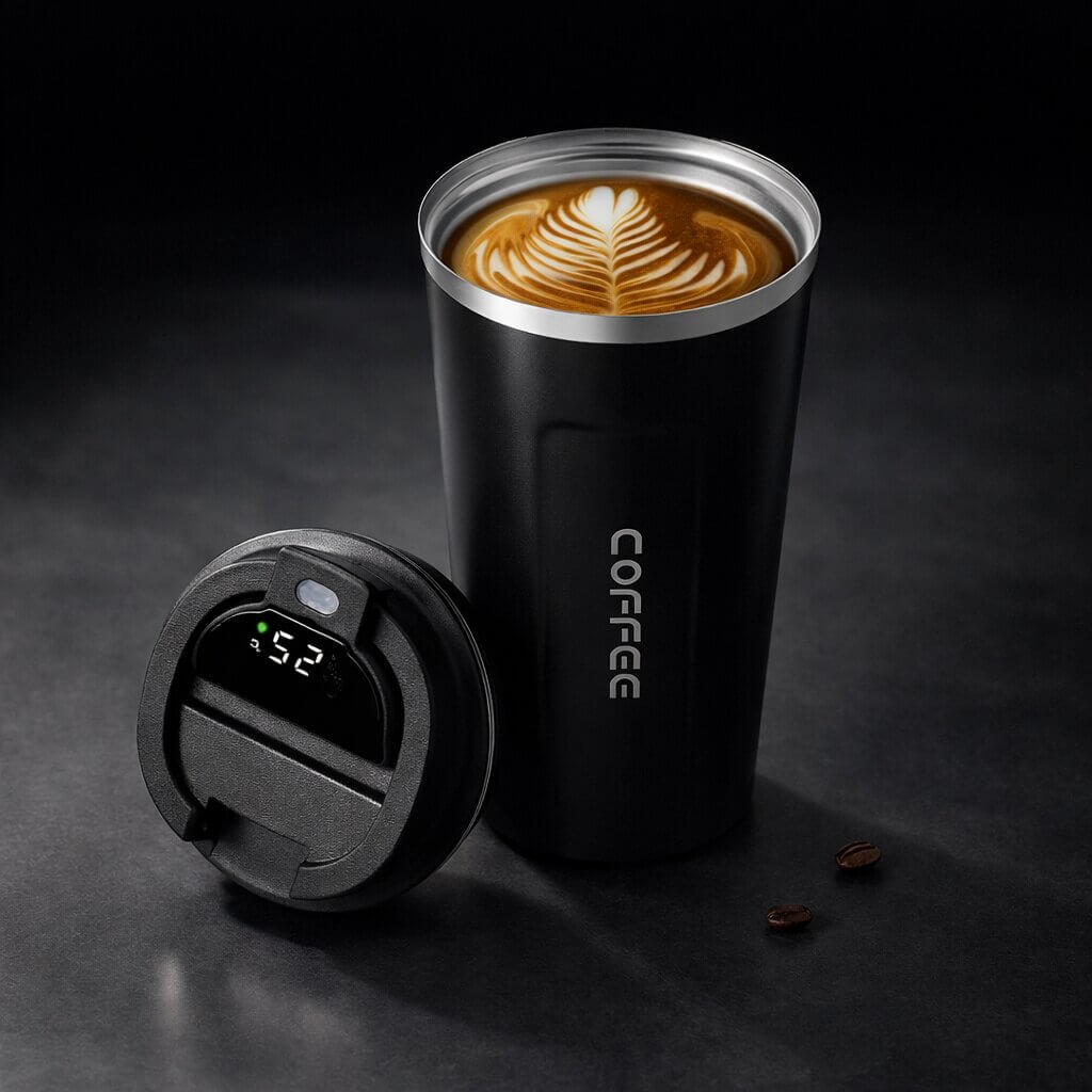 Thermal Mug with Digital Temperature Display | Leak-Proof Stainless Steel Travel Cup