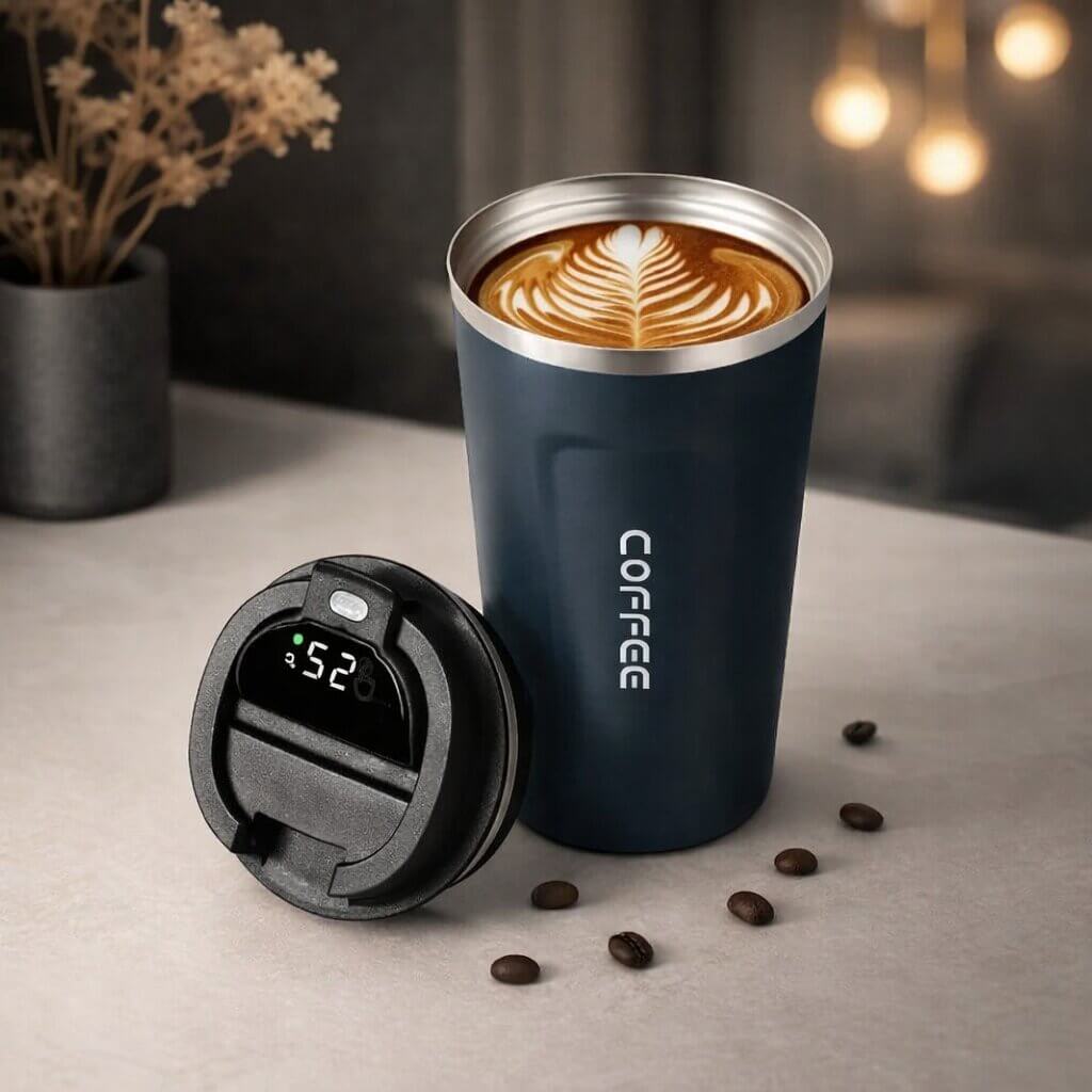 Thermal Mug with Digital Temperature Display | Leak-Proof Stainless Steel Travel Cup