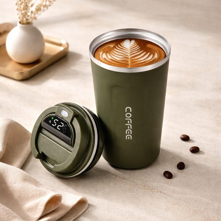 Thermal Mug with Digital Temperature Display | Leak-Proof Stainless Steel Travel Cup