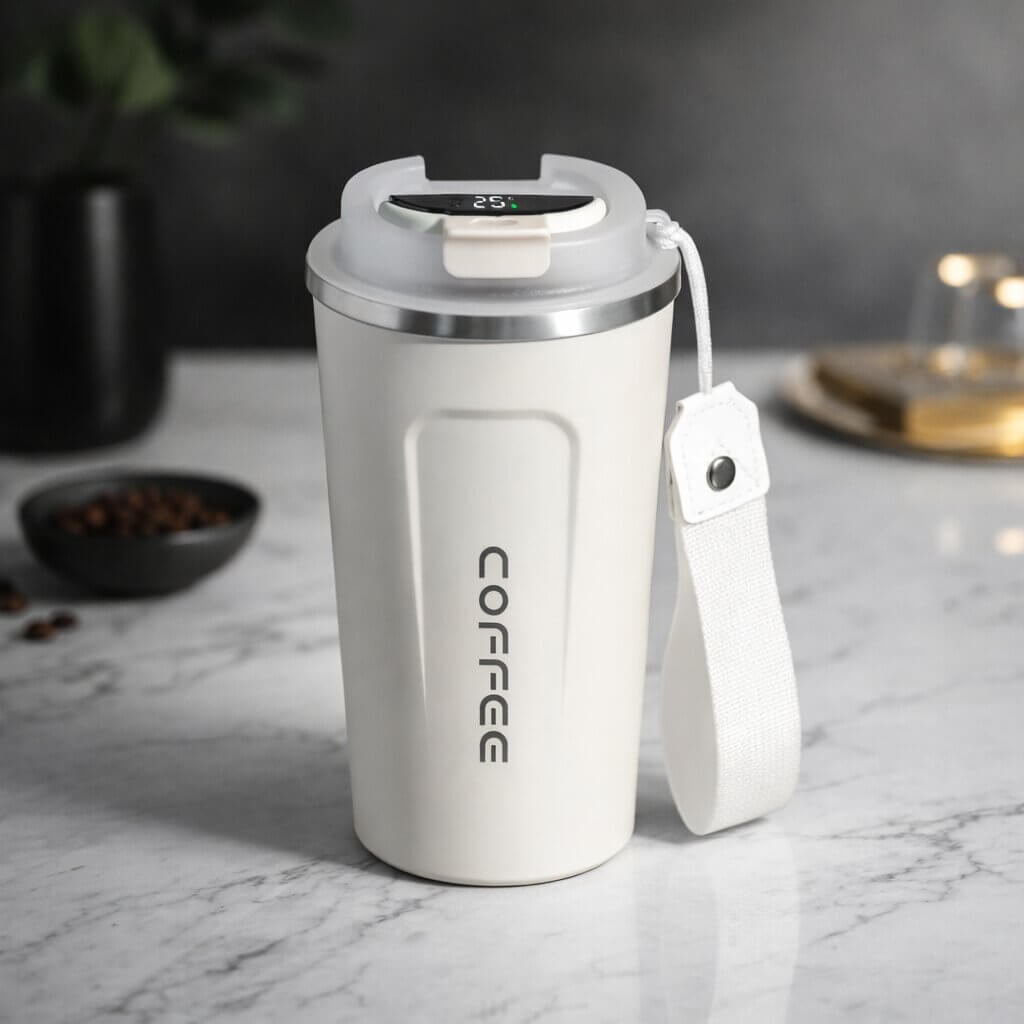 Thermal Mug with Digital Temperature Display | Leak-Proof Stainless Steel Travel Cup