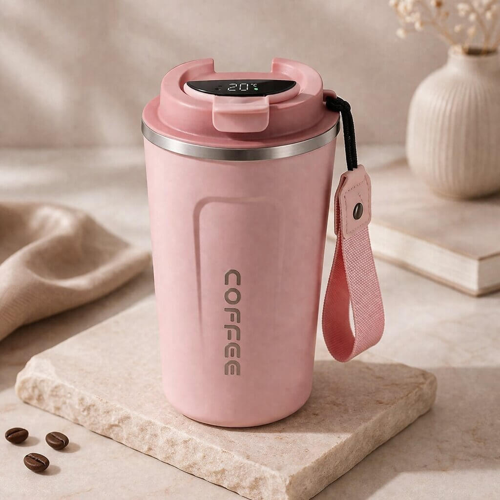 Thermal Mug with Digital Temperature Display | Leak-Proof Stainless Steel Travel Cup
