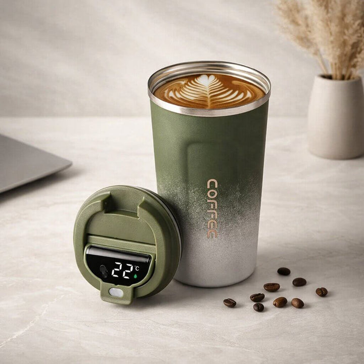 Thermal Mug with Digital Temperature Display | Leak-Proof Stainless Steel Travel Cup