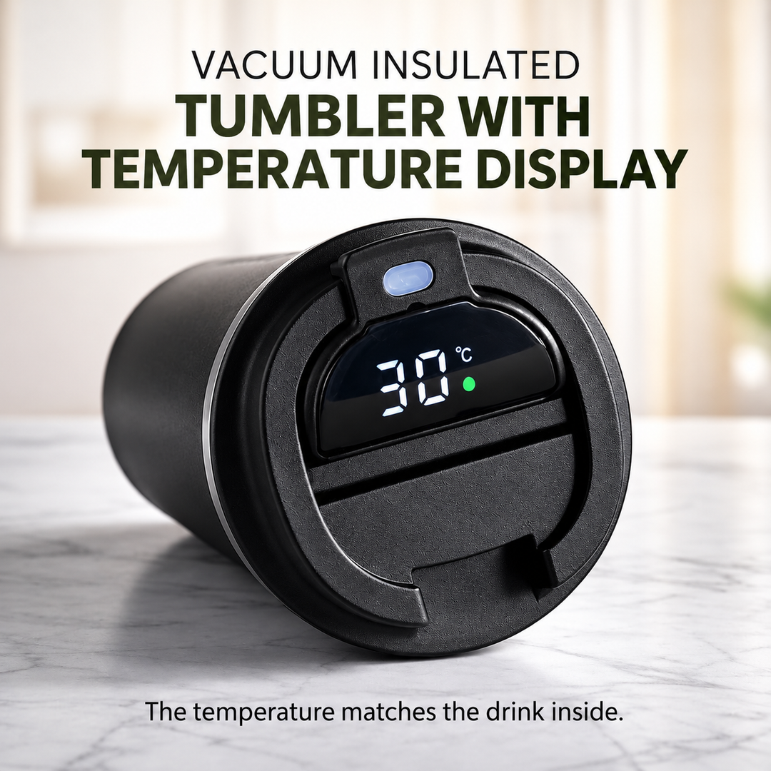 Thermal Mug with Digital Temperature Display | Leak-Proof Stainless Steel Travel Cup