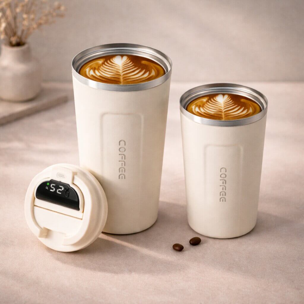Thermal Mug with Digital Temperature Display | Leak-Proof Stainless Steel Travel Cup