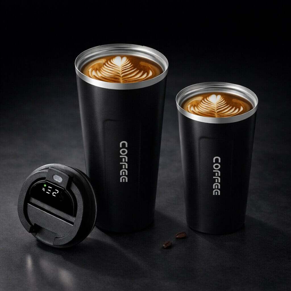 Thermal Mug with Digital Temperature Display | Leak-Proof Stainless Steel Travel Cup
