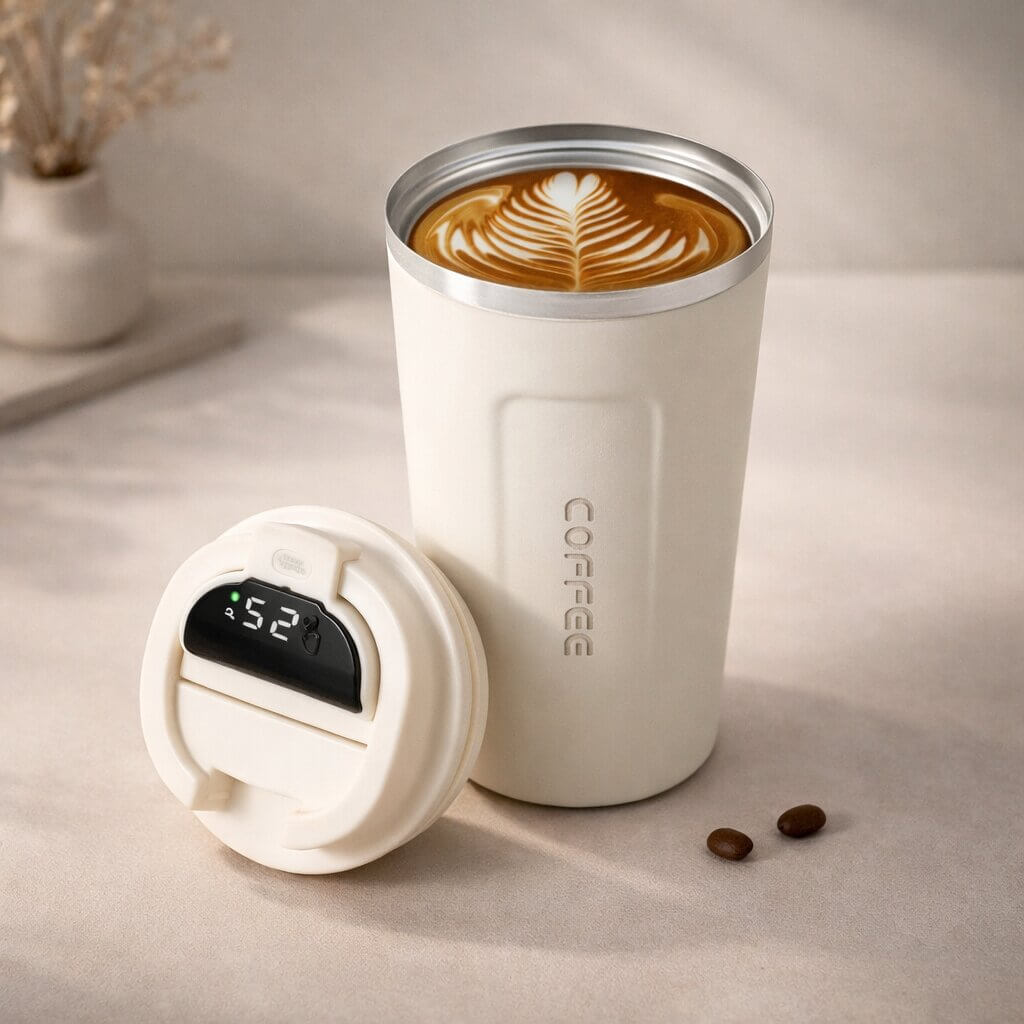 Thermal Mug with Digital Temperature Display | Leak-Proof Stainless Steel Travel Cup