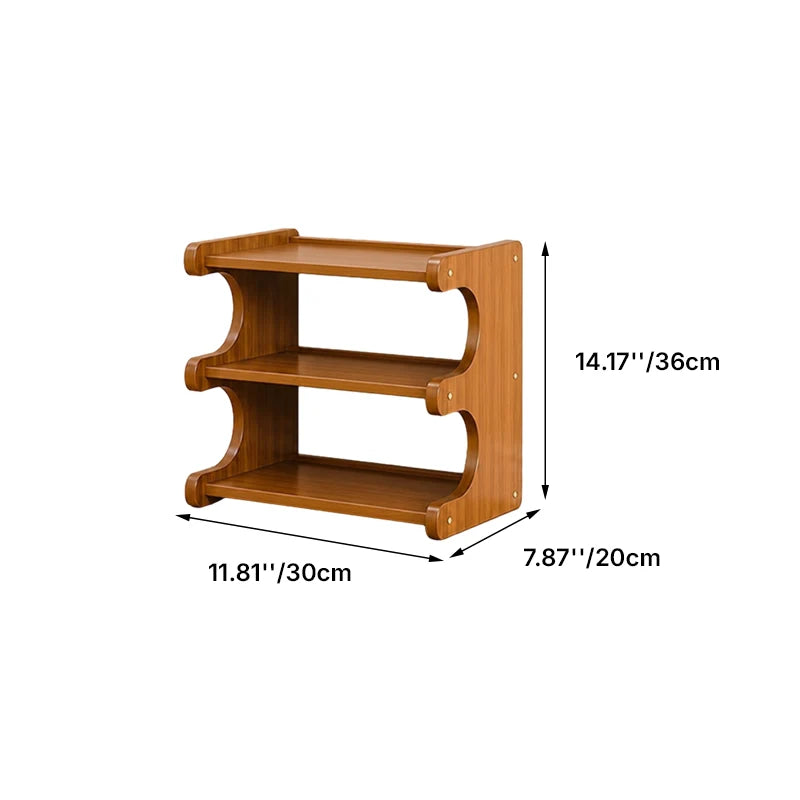 Tiered Bamboo Shoe Rack for Compact Entryway and Living Room Storage 4