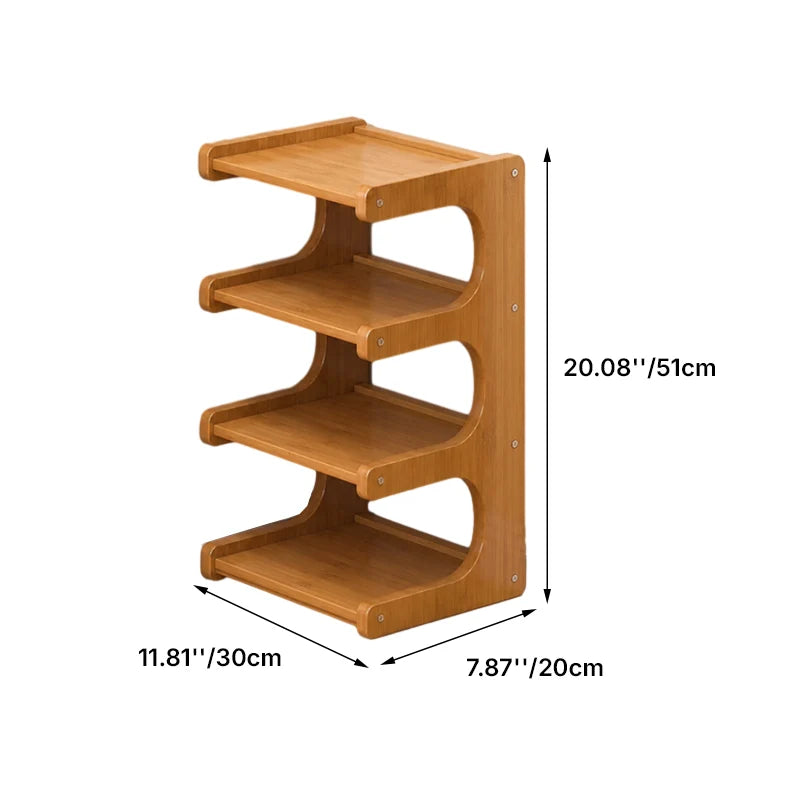 Tiered Bamboo Shoe Rack for Compact Entryway and Living Room Storage 5