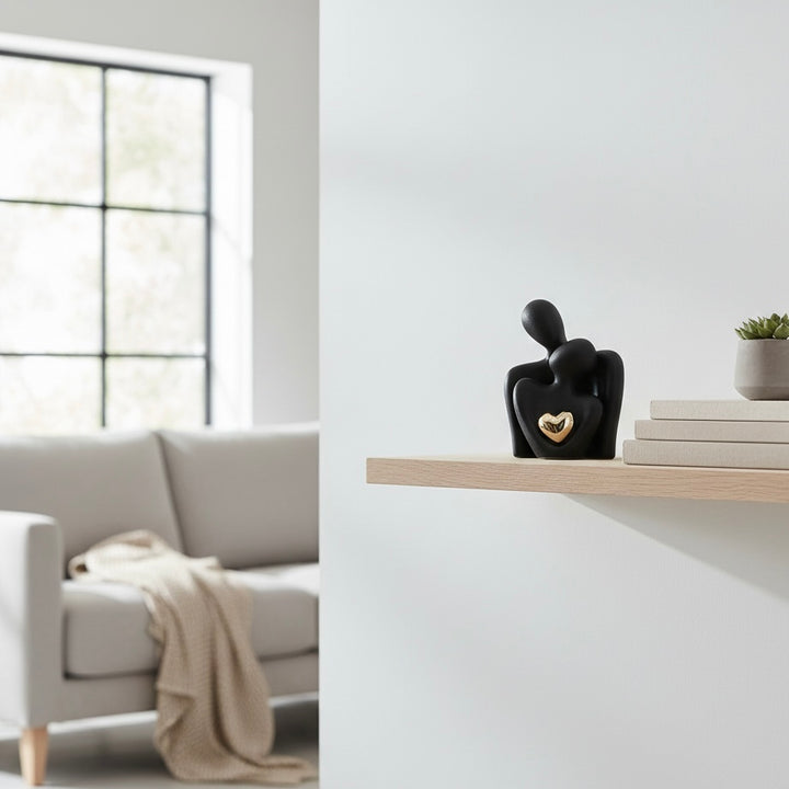 Timeless Love Figurine | Abstract Lovers with Golden Heart