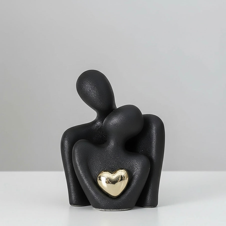 Timeless Love Figurine | Abstract Lovers with Golden Heart