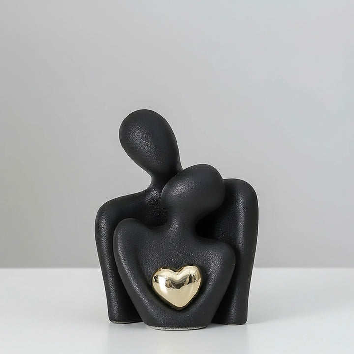 Timeless Love Figurine | Abstract Lovers with Golden Heart