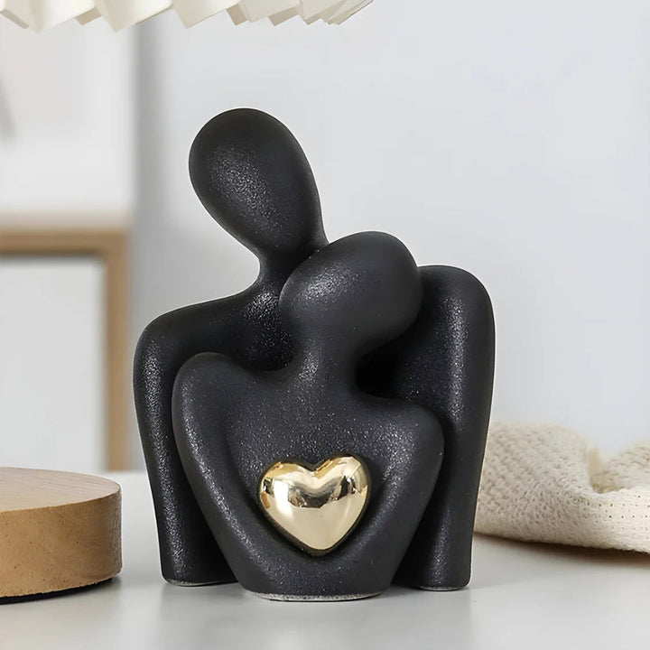 Timeless Love Figurine | Abstract Lovers with Golden Heart